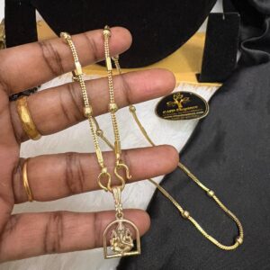 Impon Panchalogha Ganesh Dollar Chain – Ball & Rectangle Design – CMP261339