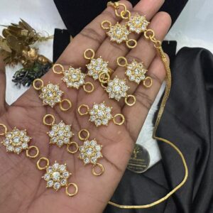 Impon Panchalogha 9-Stone Flower Mugappu with Micro Chain – CMP261346